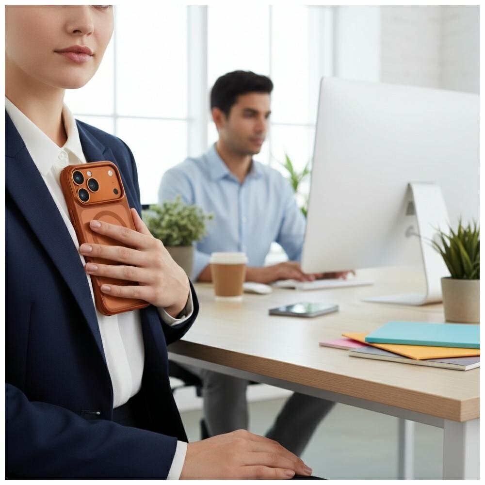 iPhone 17 Pro Max Uniq Veren Magclick įkrovimo dėklas – oranžinis 2