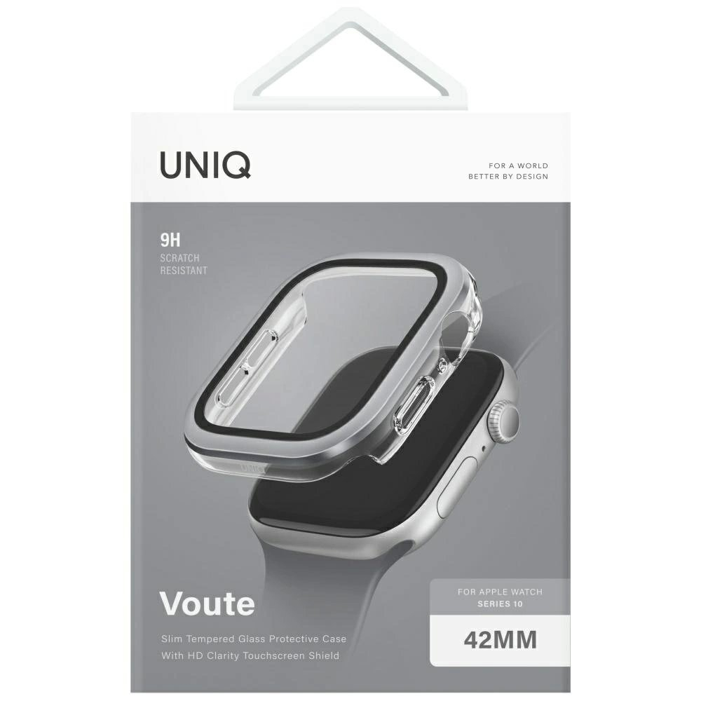 Uniq Voute Tempered Glass Dėklas skirtas Apple Watch 10 42 mm - Sidabrinis 4 Uniq Voute Tempered Glass Dėklas skirtas Apple Watch 10 42 mm - Sidabrinis 4