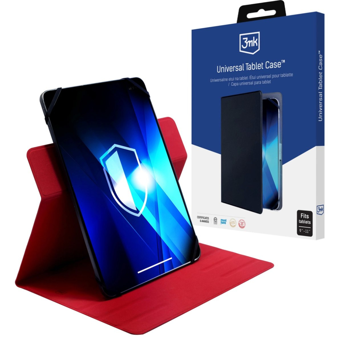 Planšetė 9–11" – Universalus dėklas 3mk - Raudonas