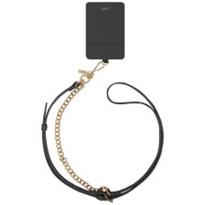 Telefono dirželis Uniq Coehl Caryne 3-in-1 su kortelių dėkliuku – juodas