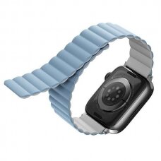 Uniq Dėklas Revix strap skirta Apple Watch 1/2/3/4/5/6/7/8/9/SE/SE2/Ultra 42/44/45/49mm. Reversible Magnetic Baltas-Mėlynas/Baltas-Mėlynas