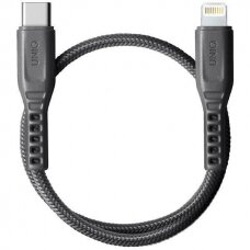 Uniq Flex Cable USB-C- Lightning 18W nylon 30cm grey/charcoal grey