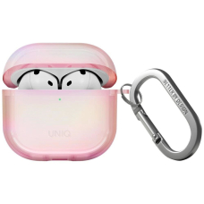 AirPods 4 Uniq Iridescia kabinamas dėklas - holo rožinis