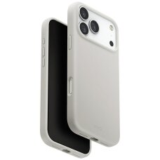 iPhone 17 Pro Max dėklas Uniq Lino, Magclick įkrovimo – pilkas
