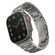 Uniq Osta Apyrankė Case skirta Apple Watch 42/44/45/ 49mm Series 1/2/3/4/5/6/7/8/9/SE/SE2/Ultra Stainless Steel Silver/Titanium Silver