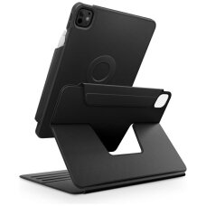 iPad Pro 11" 2024 (5 karta) dėklas Uniq Rovus Snapmount Magnetic, 360 laipsnių pasukamas – juodas
