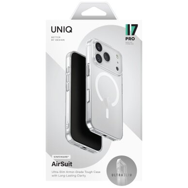 iPhone 17 Pro Uniq Airsuit MagClick Charging dėklas – skaidrus 5