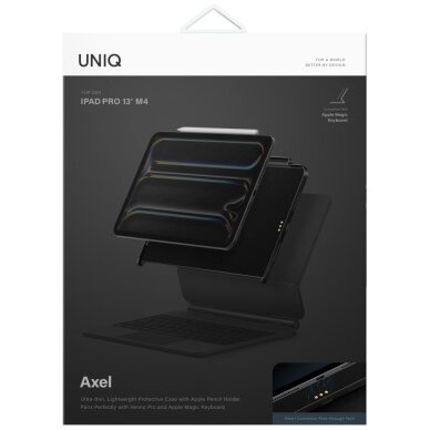 iPad Air 13" 2024 / 2025 / iPad Pro 13" 2024 dėklas Uniq Axel – juodas 6