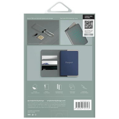 Uniq Belmont – RFID apsaugos paso dėklas - Žalias/Dramblio kaulo 6