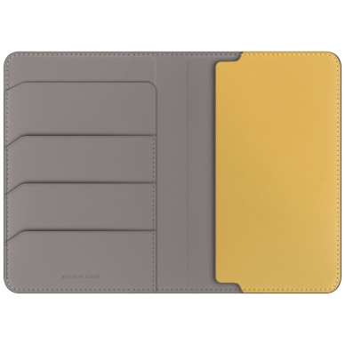 Uniq Belmont RFID Blocking Passport dėklas - pilkas/geltonas 1