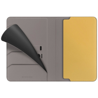 Uniq Belmont RFID Blocking Passport dėklas - pilkas/geltonas 2