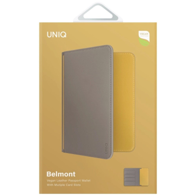 Uniq Belmont RFID Blocking Passport dėklas - pilkas/geltonas 5
