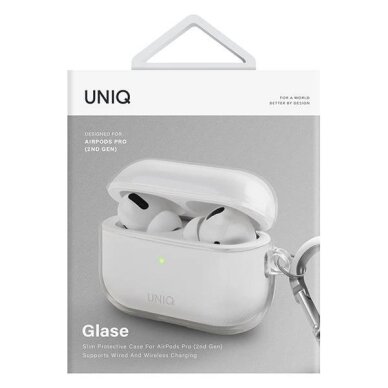 AirPods Pro 2 Uniq Glase dėklas – skaidrus blizgus 3
