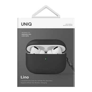 AirPods Pro 2 Uniq Lino Silicone dėklas – pilkas / pelenų pilkas 4 AirPods Pro 2 Uniq Lino Silicone dėklas – pilkas / pelenų pilkas 4