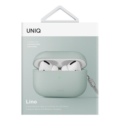 Dėklas ausinėms Uniq Lino AirPods Pro 2 gen Žalias 4 Dėklas ausinėms Uniq Lino AirPods Pro 2 gen Žalias 4