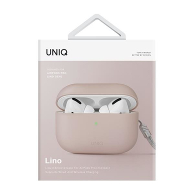 Dėklas ausinėms Uniq Lino AirPods Pro 2 gen Rožinis 4 Dėklas ausinėms Uniq Lino AirPods Pro 2 gen Rožinis 4