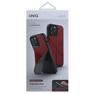 Dėklas Uniq Transforma iPhone 13 Pro Max MagSafe raudonas 12