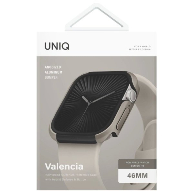 Uniq Dėklas Valencia Apple Watch Series 46mm Sidabrinis/titanium Sidabrinis 4