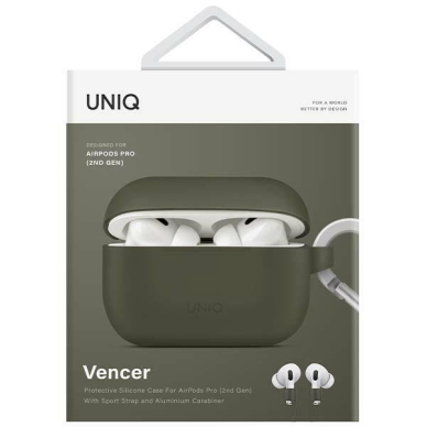 Dėklas ausinėms Uniq Vencer AirPods Pro 2 gen Žalias 7