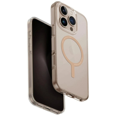 Uniq Clario Magclick Charging Dėklas skirtas iPhone 16 Pro - Permatomas Auksinis