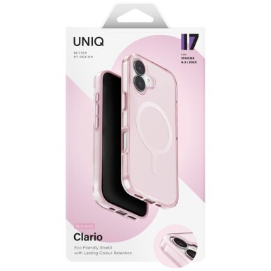 iPhone 17 Uniq Clario MagClick Charging dėklas – rožinis 5