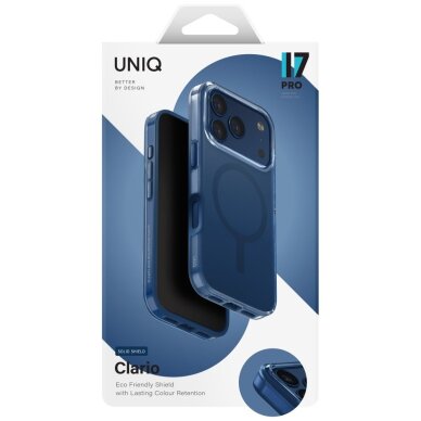 iPhone 17 Pro Uniq Clario MagClick Charging dėklas – mėlynas 3