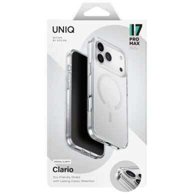 iPhone 17 Pro Max Uniq Clario MagClick Charging dėklas – skaidrus 5