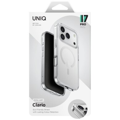 iPhone 17 Pro Uniq Clario MagClick Charging dėklas – skaidrus 4