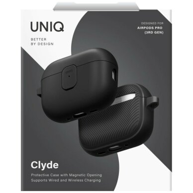 AirPods Pro 3 Uniq Clyde dėklas – juodas / pilkas 5