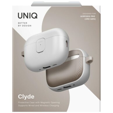 AirPods Pro 3 Uniq Clyde dėklas – pilkas / smėlinis 5