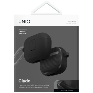AirPods 4 dėklas Uniq Clyde Lock – juodas 4