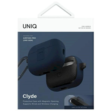 AirPods Pro 2 (2022/2023) Uniq Clyde Lock dėklas – mėlynas / tamsiai pilkas 6