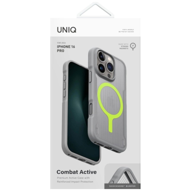 Uniq Combat Active Magclick Charging Dėklas skirtas iPhone 16 Pro - Pilkas 4 Uniq Combat Active Magclick Charging Dėklas skirtas iPhone 16 Pro - Pilkas 4