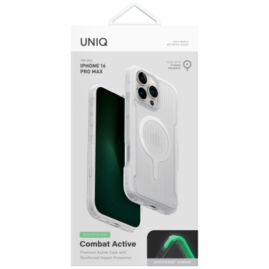Uniq Combat Active Magclick Charging Dėklas skirtas iPhone 16 Pro Max - Baltas 4 Uniq Combat Active Magclick Charging Dėklas skirtas iPhone 16 Pro Max - Baltas 4