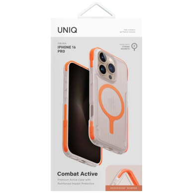 Uniq Combat Active Magclick Charging Dėklas skirtas iPhone 16 Pro - Orange 4 Uniq Combat Active Magclick Charging Dėklas skirtas iPhone 16 Pro - Orange 4