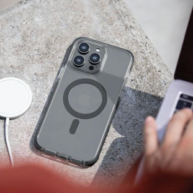 Uniq Combat Dėklas iPhone 14 Plus / 15 Plus 6.7&quot; Magclick Charging Juodas/concrete charcoal 6