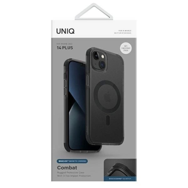 Uniq Combat Dėklas iPhone 14 Plus / 15 Plus 6.7&quot; Magclick Charging Juodas/concrete charcoal 7