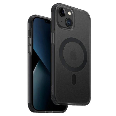 Uniq Combat Dėklas iPhone 14 Plus / 15 Plus 6.7&quot; Magclick Charging Juodas/concrete charcoal
