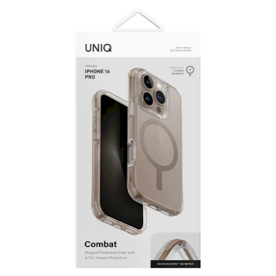 Uniq Combat iPhone 16 Pro 6.3&quot; Magclick Charging dėklas auksinis/taupe auksinis 3