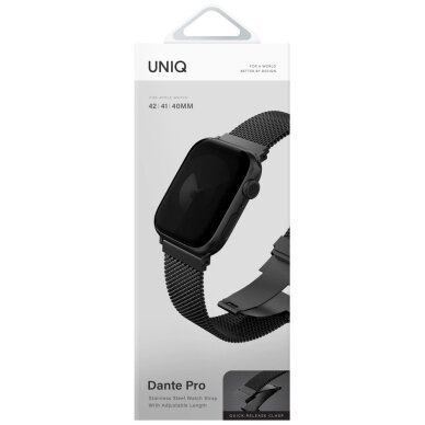 Apple Watch 40/41/42 mm dirželis Uniq Dante Pro Stainless Steel – grafito spalvos 2 Apple Watch 40/41/42 mm dirželis Uniq Dante Pro Stainless Steel – grafito spalvos 2