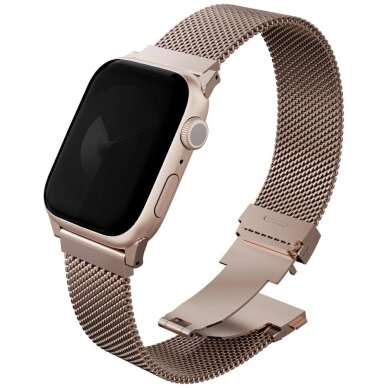 Apple Watch 44/45/46/49 mm dirželis Uniq Dante Pro Stainless Steel – rožinis