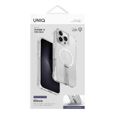 Uniq Eleva with Vertica Stand Dėklas iPhone 16 Pro Max - Transparent 4 Uniq Eleva with Vertica Stand Dėklas iPhone 16 Pro Max - Transparent 4