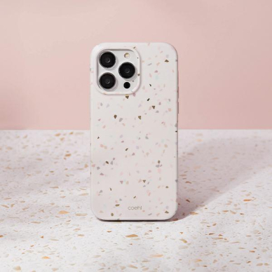 Dėklas UNIQ etui Coehl Terrazzo iPhone 14 Pro Max Smėlinis 1