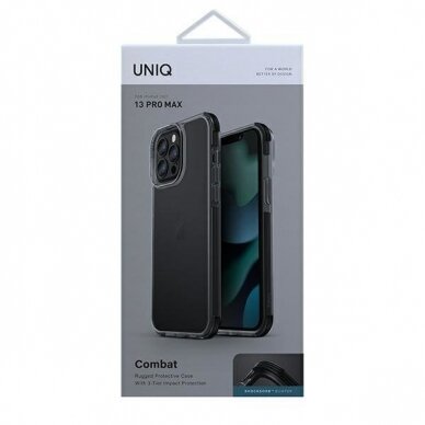 Dėklas UNIQ etui Combat iPhone 13 Pro Max 6,7" Juodas 3 Dėklas UNIQ etui Combat iPhone 13 Pro Max 6,7" Juodas 3