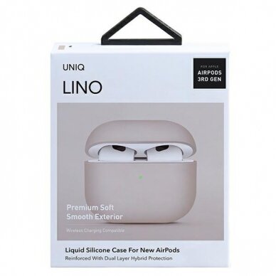 Dėklas UNIQ Lino AirPods 3 Rožinis 6 Dėklas UNIQ Lino AirPods 3 Rožinis 6