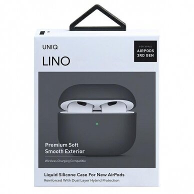 Dėklas UNIQ Lino AirPods 3 Pilkas 6 Dėklas UNIQ Lino AirPods 3 Pilkas 6