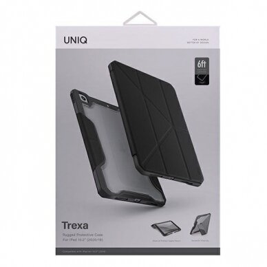 UNIQ dėklas Trexa iPad 10.2" 2021/2020/ 2019 Antimicrobial czarny/black 7