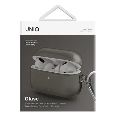 AirPods 2 Uniq Glase dėklas – pusiau skaidrus 3