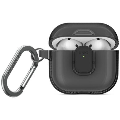 AirPods 4 dėklas Uniq Glase Pro – juodas AirPods 4 dėklas Uniq Glase Pro – juodas
