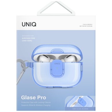 AirPods Pro 2 dėklas Uniq Glase Pro – mėlynas 1